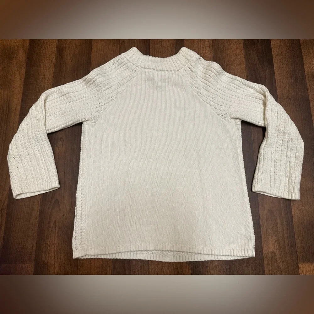 Banana Republic Cream Cowl Neck Sweater with Cable Knit - Picture 3 of 7